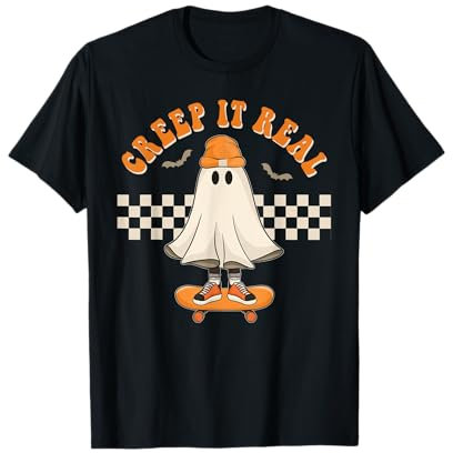 Creep It Real Skater Outfit Lustiger Geist Auf Skateboard T-Shirt
