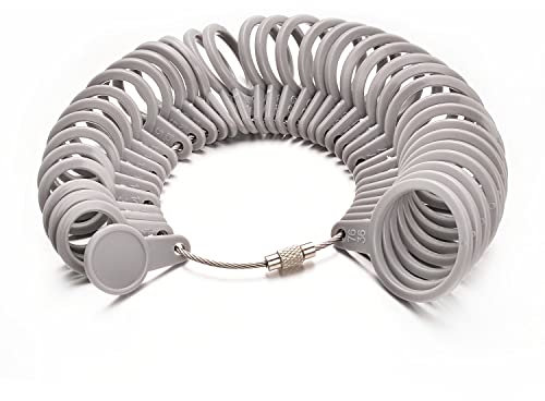 vissen Baguier Taille Bague Mesure Mesure Doigt Français en MéTal Calibreur Reglable Bague Anneau Outil Plastique EuropéEnne 41 à 76 41-76 Cibler Taille De Doigts