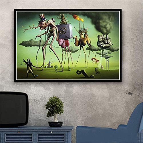 GEMMII Salvador Dali Surrealismus Wandbild Druck auf Leinwand XXL Retro Quadro Poster und Druck für Wohnzimmer Home Wall Decor 70x100cm Rahmenlos