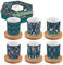 Easy Life COFFRET 6 TASSES A CAFE 11CL EN PORC.AVEC SOUCOUPE EN BAMBOU