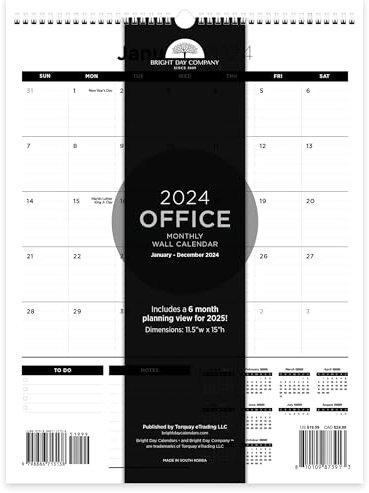 Bright Day Business-Wandkalender 2023, dickes Papier, perfekt für Organisation und Planung, Januar 2023 – Dezember 2023, 38,1 x 27,9 cm, Spiralbindung