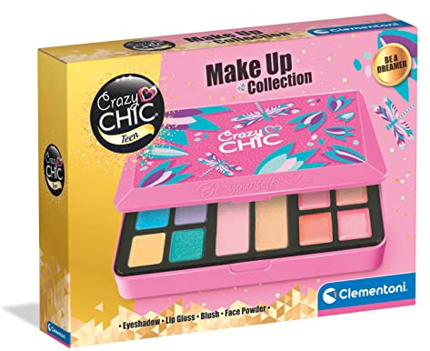Clementoni Crazy Chic Be Yourself Collection - Be a Dreamer - Schminke für Mädchen ab 10 Jahren - Schminkset mit Lidschatten, Lipgloss & Applikatoren 18763