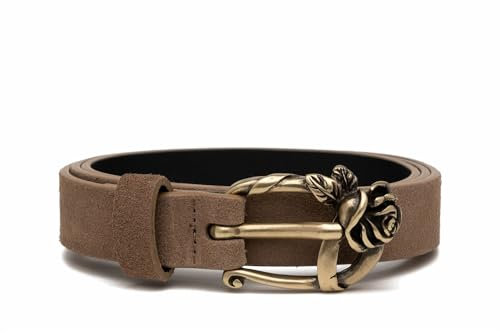 Replay Damen Gürtel aus Leder, Dirty Pale Beige 074 (Beige), 80