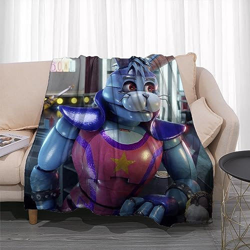 Tongyundacheng FNAF Decke, 3D-Druck, Sicherheitsrisiko, Flanell, Überwurf, Decke, superweich, gemütlich, warme Decke, FNAF Bettwäsche für Kinderzimmer, Sofa, Heimdekoration