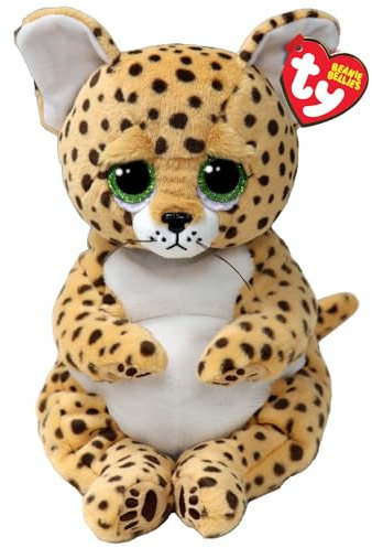 Ty Lloyd Leopard Beanie Bellies Medium 24cm - Quetschbare Beanie Baby Weiche Pluschtiere - Sammelbares Kuscheliges Stofftier