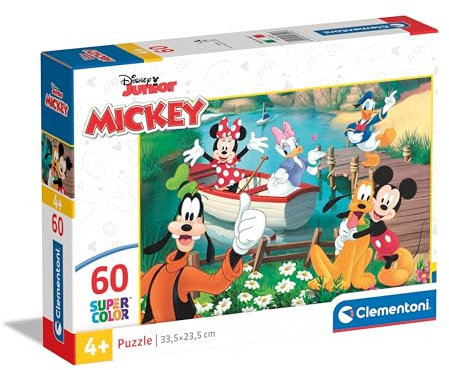 Clementoni Jigsaw Puzzle Disney Classics 60 Pieces - Supercolor Puzzle For Children 4-6 Years, Cartoon, Disney, Gift For Boy/Girls, Puzzle For Kids, Made In Italy, 26594