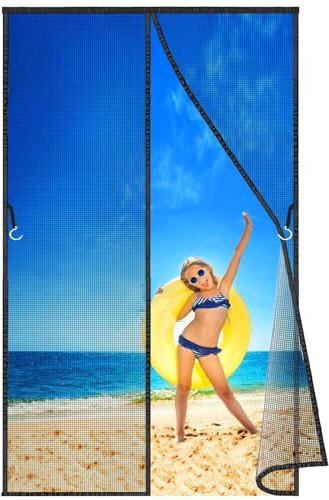 Tende antizanzare Rete Tenda Impenetrabile Tendina 220x285 cm, Anti Zanzare Mosche Ottima qualità, Personalizzazione Supporto per Soggiorno, terrazze Nero Nuova-Versione