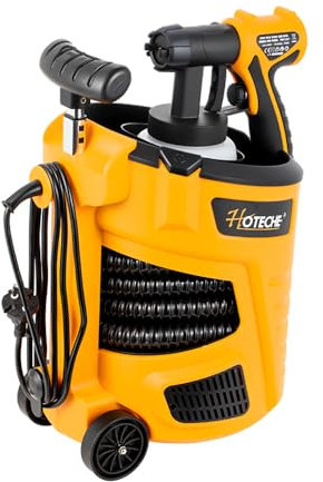Hoteche Pistola a spruzzo elettrica HVLP da 700 W, 800 ml, ugello da 2,5 mm, 1000 ml/min, tubo da 3 m, spruzzatore di colore