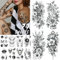 Acevegue 79 Blätter, 200+ Mustern Fake Tattoos Erwachsene, 3D-Wasserdichte Temporäre Tattoos, Klebetattoos für Männer und Frauen, Selbstklebende Temporary Tattoo für Festival