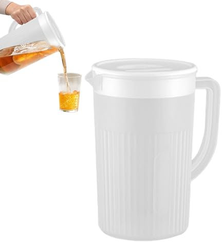 Hervidor de agua frío, jarra grande con tapa | jarras de 2,7 l, recipiente para bebidas, recipiente para zumo, jarra hermética, jarra de bebidas grande, recipiente para té, jarra de zumo para té