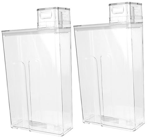 PAMINGONO 2piezas Caja De Almacenamiento para Detergente De Lavandería Dispensador Reutilizable De Polvo y Líquido Botellas Vacías con Tapa Hermética para Uso Doméstico y Hotelero