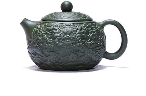 ATGQBCF Chinesische Handgemachte Tee-Set Haushalts Drink Yixing Lila Ton Teekanne 210 Ml Grün Schlamm Drachen Muster Xishi Teekanne Teetassen-Set Teeservice Mit Teekanne