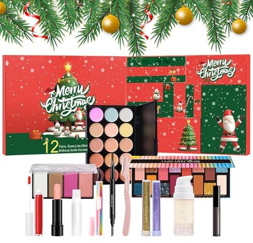 Adventskalender 2024 - Weihnachts-Countdown, Weihnachts-Countdown-Kalender | Kosmetikkoffer Countdown bis Weihnachtskalender, Beauty Countdown Box 12 pi