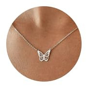 SIXDUTON Halskette Damen mit Anhänger, Personalisierte Kette Gold Silber Edelstahl, Hypoallergene 18K Vergoldete Kette Modeschmuck Geschenk für Frauen (Silber)