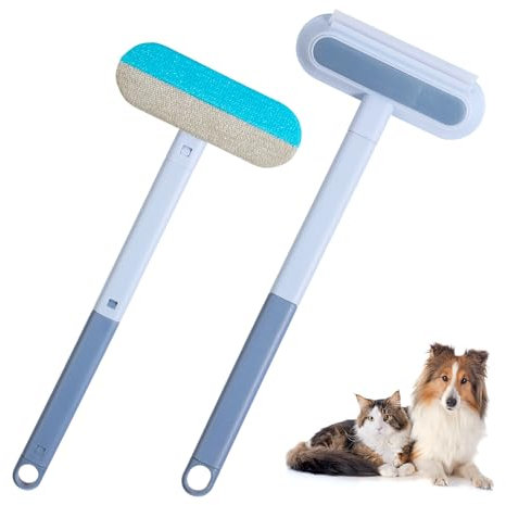 2Pcs Multifunctional Carpet Pet Hair Remover, 4 in 1 Dog Hair Remover Cleaning Brush, Adjustable Ultimate Reusable Cleaning Brush, Detachable Clean Brushes for Dog Cat Carpet Windows