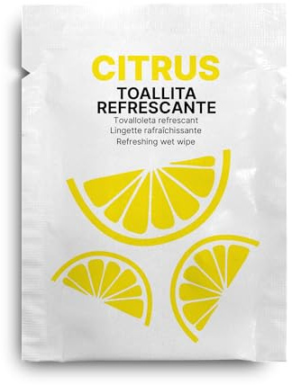 Hostelpak Lingettes rafraîchissantes au citron pour les mains | 1000 | Enveloppes individuelles | Soins et hygiène personnelle