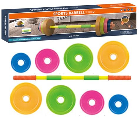 Zasdvn Kinder-Trainings-Langhantel, Kinder-Hantelspielzeug,Gewichtheber-Set für Kinder - Verstellbares Trainingsspielzeug, Trainingsgerät, Körpertrainingsspielzeug für den Außenbereich