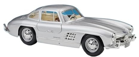 1 18 Für Mercedes-Benz 300 SL 1954 Rot Silber Sport Auto Simulation Fahrzeug Druckguss Legierung Modell Auto Modell Erwachsene Druckgussmodelle Motorfahrzeuge(Silber)
