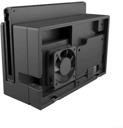 Entgoinggo Dock Cooling Fan For Nintendo Switch External Turbo Cooling System ABS Material Heat Dissipation Accessory For Gaming Console Black