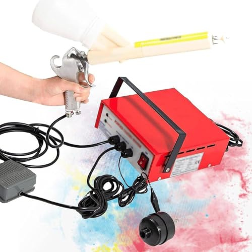 MANYOUYOU Pistola Pulverizadora De Pintura En Polvo Electrostática, Pistola De Pintura, Recubrimiento En Polvo Ajustable, para Recubrimientos Automotrices, Marinos, Domésticos Y De Jardín