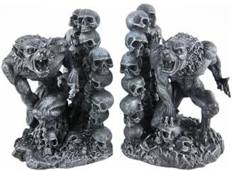 Werwolves Werwolf & Totenköpfe Fantasy Buchstützen Set