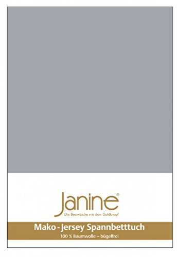 Janine Spannbetttuch 5007 Mako Jersey 180/200 bis 200/200 cm Platin Fb. 28