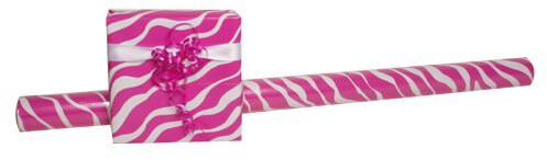 JAM Paper® Gift Wrapping Paper - Jumbo - 40 sq. ft - Pink Zebra Print - Sold Individually