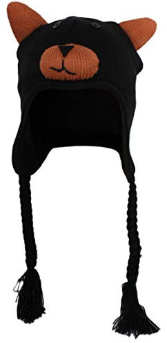 Sonia Originelli Kinder Mütze Tiere Motive Eule Bär Giraffe Bommel Farbe Bär