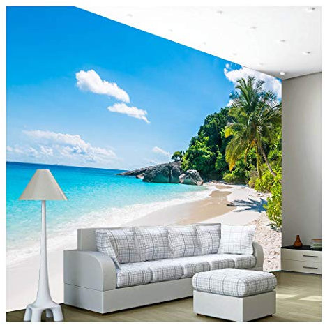 amazingsticker Beach Tropical Tree Sea Ocean Photo Wallpaper Wall Mural Home Bedroom Decoration Wall Covering 390x260cm