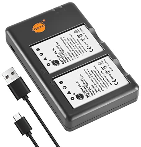 DSTE 2PCS EN-EL5 (1700mAh/3.7V) Battery Charger Set Compatible for Nikon Coolpix P510 P520 P530 P5100 P6000 S10 P80 P90 P100 P500 Camera