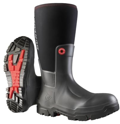 DUNLOP Snugboot Pioneer - Unisex Knee High Purotex Waterproof Multi-Purpose Rain Boots, Chemical and Slip Resistant Breathable Work Wellies for Outdoor, Farm and Gardening