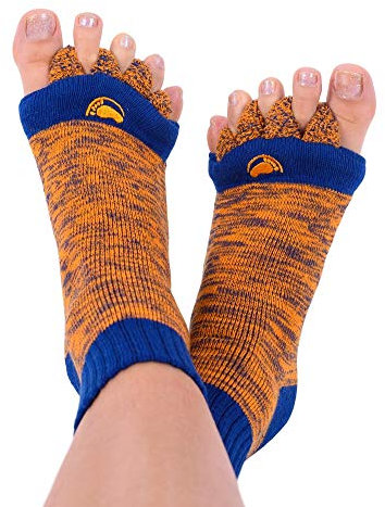 Happy Feet Original Fußausrichtungssocken mit Zehentrenner ORANGE/BLAU S