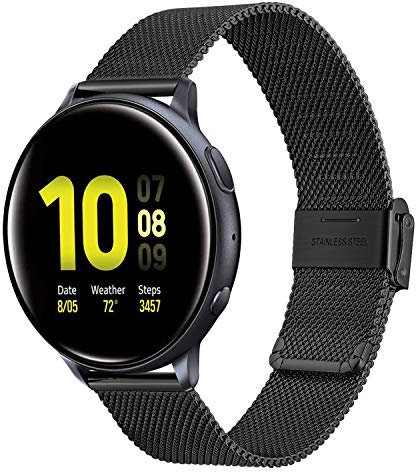 TRUMiRR Kompatibel mit Galaxy Watch 7/Watch 6/Watch5 Pro 45mm/Galaxy Watch 5 40mm 44mm/Galaxy Watch 4 Classic Armband,Mesh Gewebte Edelstahl Uhrenarmband Metall Armband für Samsung Galaxy Watch 7 6 5