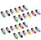 GTIWUNG 24 Stück SPST Mini Schalter, Momentane Druckschalter, 7 MM Montageloch 1A 250 V AC 2 Pins OFF/ON Gewinde SPST Momentary Rast Mini Druckschalter (6 colors)