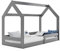 Interbeds Hausbett Kinderbett DOMEK 160x80cm aus Kiefernholz mit Lattenrost und Rausfallschutz komfortabel jugendbett (grau ohne Schublade)