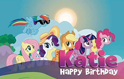 CSCH Wandtattoo Mein kleiner Pony-Geburtstags-Banner-Druck Passen Sie personalisierte Hintergrundkinder an