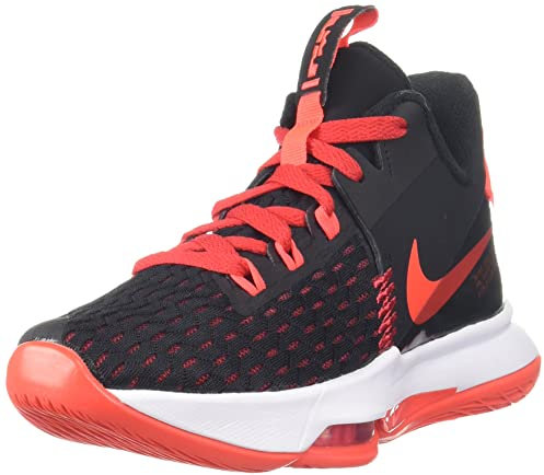 Nike Unisex Lebron Witness 5 Basketball Shoe, Black Bright Crimson University Red, 45 EU