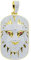 .iced-out. 925 Sterling Silber 3D Anhänger - LION DOG TAG gold