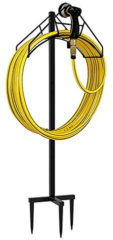 GBHJJ Gartenschlauchhalter Freistehend, StäNder Rack Wasserschlauch AufhäNger Pfahl Freistehend Robust Robust Stehend Metall Dekorativ für AußEnbereich Im Freien Rasen Im Boden Rostfrei