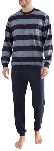 Götzburg Herren Pyjama blau quergestreift 1er Pack 50