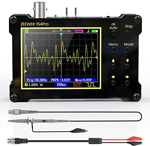 Leolov Mini Handheld Digital Oscilloscope, Support Persistence, PWM, 14 Type Measurement, 40MSa/s Sampling Rate, 18MHz Bandwidth, Signal Generator Frequency 500Khz, 2.4” LCD Display
