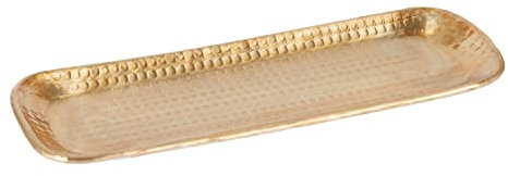 Orientalisches Tablett aus Aluminium Hedye 30cm | Marokkanisches Teetablett in der Farbe Gold | Orient Goldtablett goldfarbig | Orientalische Dekoration auf dem gedeckten Tisch
