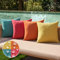 MIULEE Outdoor Kissenbezug Wasserdicht Kissen Wasserfest Dekorative Kissenbezüge Leinen-Optik Sofakissen Dekokissen für Garten Sofa Couch Wohnzimmer Schlafzimmer 4er Set 40x40 cm Rot Blau
