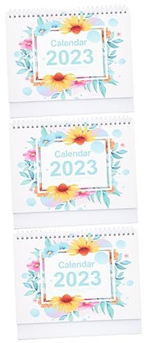 Ciieeo 3 Stück 2023 Tischkalender 2023 Staffelei Kalender Desktop-kalenderplaner Monatlicher Tischkalender Heim Standkalender 2023 Tischplatte Büro Vertikal Papier Kleiner Tischkalender