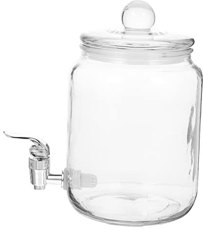 HOMSFOU Glasflasche Mit Hahn Glas Mit Abs Zapfen Weintank Abdichten Flasche Zur Aufbewahrung Von Wein Glasflasche Zur Weinherstellung Wein Vorratsglas Glas Weinkrug Getränke Trinkflasche