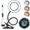 One Fire 10X Lupe mit Licht, 11W 48 LED Leselampe Buch Klemme, 3 Modi & 10 Helligkeitsstufen USB Nachttischlampe Dimmbar, 40cm 360° Schwanenhals Led Tischlampe Dimmbar Klemmlampe Lupenbrille Mit Licht