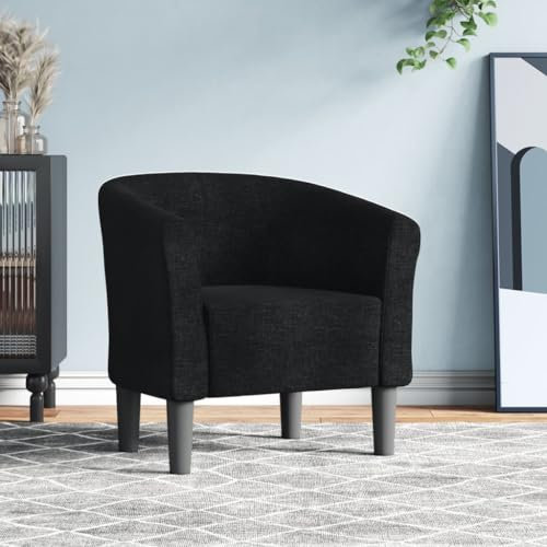 Festnight Clubsessel Sessel Lesesessel Cocktailsessel Armsessel Retro Einzelsessel Loungesessel Klein Relaxsessel Armchair Bürosessel Schwarz