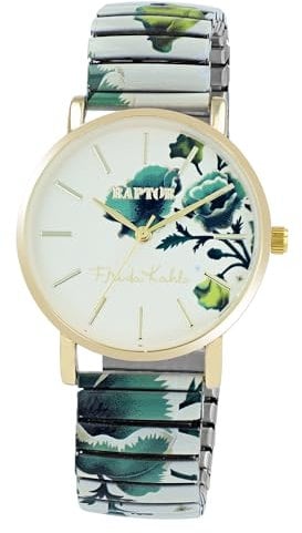 Raptor Damenarmbanduhr Frida Kahlo Edition mit Zugband (Mehrfarbig - Creme)