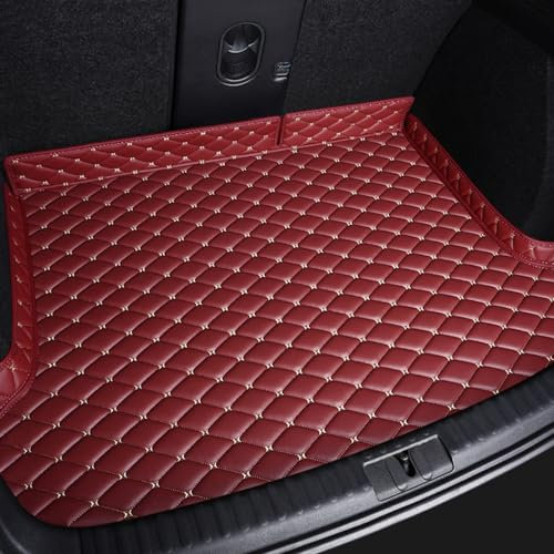 DoUiabc Tapis de Coffre de Voiture pour Ferrari FXX 2005-2017, Modèles Personnalisés Tapis de Sol en Cuir Housse de Tapis Four Seasons, Accessoires de Voiture, Car Boot Mats,7-Wine Red