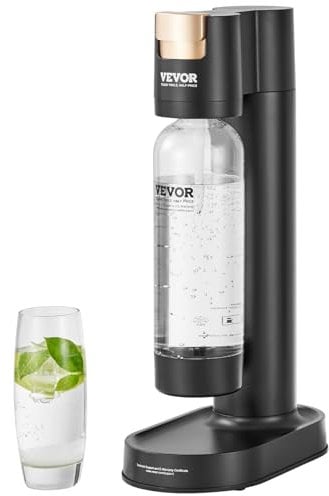 VEVOR Sprudelwassergerät, Soda-Maschine, Sprudelwasser-Starter-Set mit BPA-freier 1-Liter-PET-Flasche, Kompatibel mit Einschraubbaren 60-Liter-CO2-Flaschen (CO2-Frei in der Flasche)